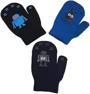 [N'Ice Caps] Boys Magic Stretch Gloves 3 Pair Pack Assortment