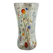 Murano Glass Vase Lilac Multi Coloured Handmade Blown Millefiori 25cm Venice