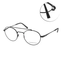 在飛比找Yahoo奇摩購物中心優惠-EMPORIO ARMANI光學眼鏡 復古雙槓圓框款/霧黑 