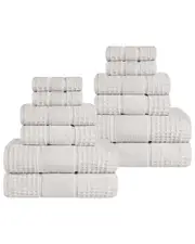 Superior 12pc Zero Twist Cotton Waffle Honeycomb Plush Soft Absorbent Towel Set