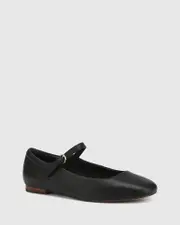 Aldari Black Leather Mary Jane