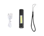 Rechargable Waterproof Zoom XPe COB LED Pocket Small Penlight 3 Modes Flashlight Projector