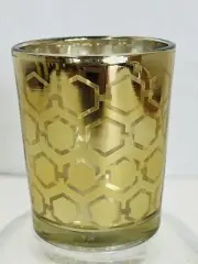 Set Of 12 Richland Gold Mercury Hexagonal Glass Votive Candle Holders Small