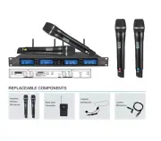 BVB VM-100MKII Professional Quad 4 x UHF Wireless Microphone System