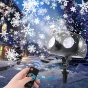 Christmas Snowflake Projector Lights Dynamic Rotating Snowflake Double Head Lamp