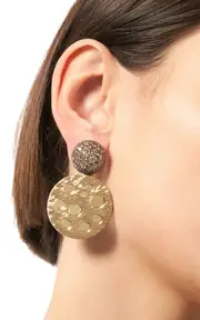 [VRAM] Tau Disco 18K Yellow Gold And Sterling Silver Diamond Earrings