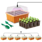 Seed Starter Tray with LED Light, 6 Pack 72 Cells Plant Grow Kit with Adjusta...