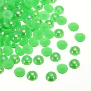 300pcs Flatback Pearls 14mm ABS Plastic Half Round Dome Pearls, Green