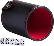 KICHOUSE Set of Dice Rolling Cup Leather Cover Double-Layered Dice Storage Silent Cup for Bar Ktv Game Night