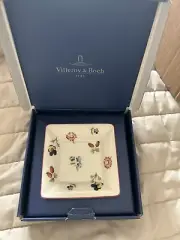 Villaroy & Boch Petite Fleur Handmade Ceramic Bread Dish - Germany 2011 With Box