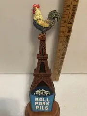 FRENCHTOWN BALL PARK PILS COCK ON THE EIFFEL TOWER Draft beer tap handle. VI USA