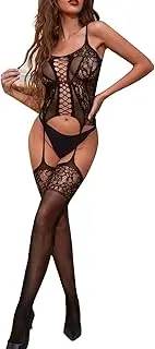 [Generic] Fishnet Bodysuit For Women Sexy Outfit Full Body Stocking One Piece Lingerie Sleeveless Bodystocking Jumpsuit