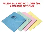 Vileda PVA MICRO Microfibre Cloths 5-PACK - Blue, Green, Red & Yellow