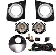 Led Fog Light Compatible For Mitsubishi TRITON L200 2015 2016 2017 2018 DRL Daytime Running Lamp Bumper Driving Headlights Wires Switch(LED WHITE)
