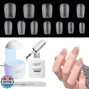 GAOY Nail Tips and Glue Gel Kit with Mini UV Light, Gel Nail Kit, 360Pcs Matt