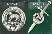 Lynch de Lench Irish Clan Crest Pewter Badge or Sword Pin