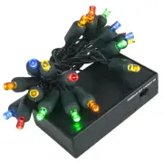 Kurt Adler 24 LED B/O Micro Christmas Light Sets - Multi-Colored & White Bulbs