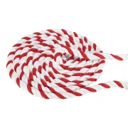 1/2Inchx25Feet Twisted Cotton Rope 3 Strand Tug of War Rope Red White