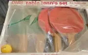 Vintage DMS Dick Miles Sports Table Tennis Beer Ping Pong Set Paddles/Net/Ball