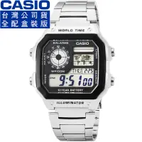 在飛比找momo購物網優惠-【CASIO 卡西歐】CASIO 卡西歐多時區鬧鈴電子鋼帶錶