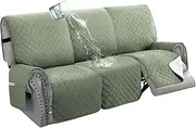 Smarcute 100% Waterproof Recliner Cover 1-Piece Recliner Sofa Cover for 3 Cushion Couch Furniture Protector Cover with Non Slip Backing and Strap for Kids, Dogs, Pets(3 Seater, Pale Aqua)