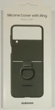 Samsung Galaxy Z Flip4 Flip 4 Silicone Cover with Ring Case Khaki Genuine