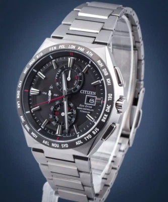 Citizen Titanium Radio Controlled Black Dial Sapphire Crystal Watch AT8234-85E