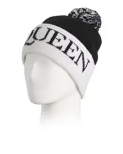 Alexander McQueen Women's Wool blend Logo Beanie Toque Color Black/White Size M