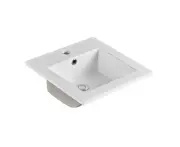 410x410x175mm Insert Square Ceramic Basin Bathroom Sinks One Tap Hole Gloss White