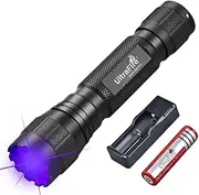 UltraFire 365 nm UV Torch, 10 W Single Mode Black Light, Powerful LED Ultraviolet Torch for Animal Urine Testing, Curing Resin, Rock Hunting, Scorpion Hunting, 501UV-365 PRO