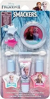 Lip Smacker Disney Frozen 2 Makeup Set, Kids Color Collection, 3 Moisturizing, Smoothing Soft Shine, Hydrating & Protecting Fun Flavors, Cruelty-Free & Vegan