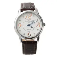 在飛比找momo購物網優惠-【范倫鐵諾˙古柏】數字奧地利水鑽真皮手錶腕錶 情人對錶