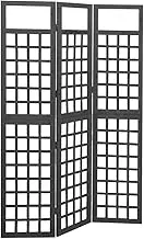 VRAXO 3-Panel Room Divider/Trellis Solid Fir Wood Black 121x180 cm -6.22KG,316482