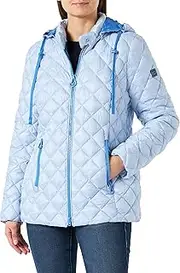 [Gerry Weber] Women's softshell jacket with 2-in-1 look, long-sleeved outdoor jacket, softshell jacket, plain, Chambray Blue, 38