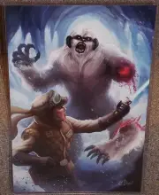 Star Wars Luke Skywalker vs Hoth Wampa Glossy Print 11x17 In Hard Plastic Sleeve