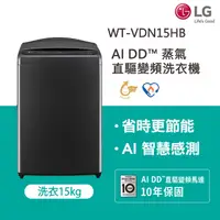 在飛比找PChome24h購物優惠-LG樂金 15公斤AI DD™ 蒸氣直驅變頻洗衣機(極光黑)