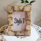 Agate Stone Photo Frame , White Agate Picture Frame, For Valentine Gifts Her