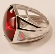$420 BACCARAT 55 SIZE 7 L'Illustre Ring LARGE RED Crystal Bague Grand Model MIB