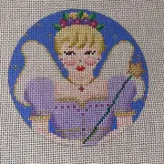 Sugar Plum Fairy Christmas Ornament HandPainted Needlepoint Canvas Janet Burnett