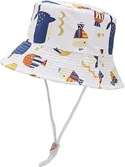 [PLZSITDOWN] Toddler Sun Hat with Neck Flap UPF 50+ Baby Wide Brim Summer Beach Swim Bucket Hat for Kid Boys Girls 3 Month -7 Years