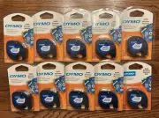 10 Genuine Dymo LetraTag Refill 91331 White Plastic Label Tape 12mm x 4m New