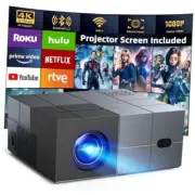 [Electric Focus] Projector with WiFi and Bluetooth, 20000LM Native 1080P Grey
