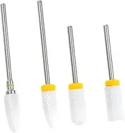 PENIKOKO 4Pcs Ceramic Nail Drill Bit for Manicure and Pedicure Durable Cuticle Drill Bits for Polishing Grinding and Sharpening Nail Supplies for Professional and Home Use