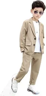 [Kromoc] Boys' Two-Piece Suit Set Two Buttons Notch Lapel for Prom Party Pageboy Daily Tuxedos