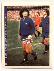 2018 DIEGO MARADONA HISTORY Sticker #045 MARADONA & MARCOS ALONSO BARCELONA 1984