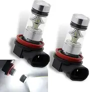 JawGrew 2 Pack Car LED Fog Light Bulb, Vehicle Front Lighting Bulb, Full-view Design, Non-destructive Installation, HD Len, Universal Automotive Low Beam Light Accessories (White #H8/H11)
