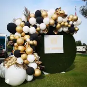 Black Gold Balloon Arch Set Birthday Wedding Baby Ballon Kit Party Decor 134pcs