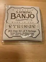 D'Addario J61 Nickel Wound Medium Gauge 5 String Banjo Strings