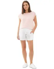 [Ripe] Indi Shirred Linen Short in White