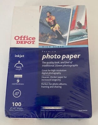 Office Depot High Glossy Advanced Photo Premium Paper 4" x 6" 100 Sheets